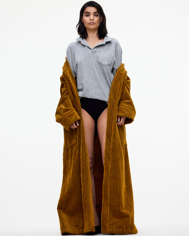 Bild 4 av Santiago Striped Velour Longo Robe