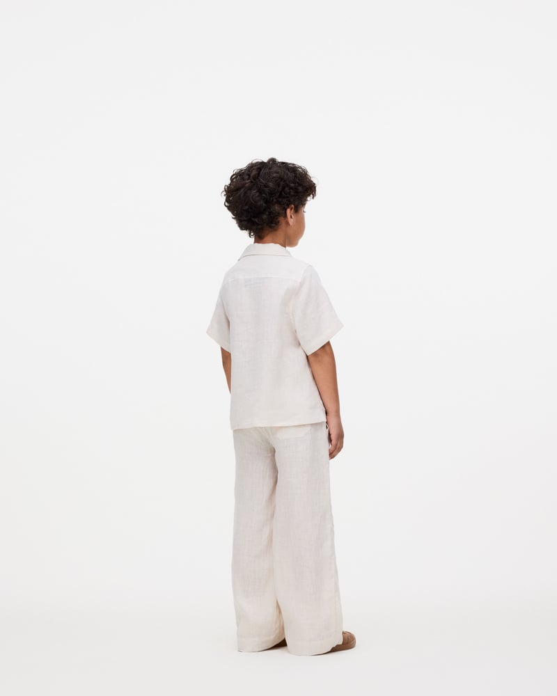Image number 4 of Kids Beige Linen Pants