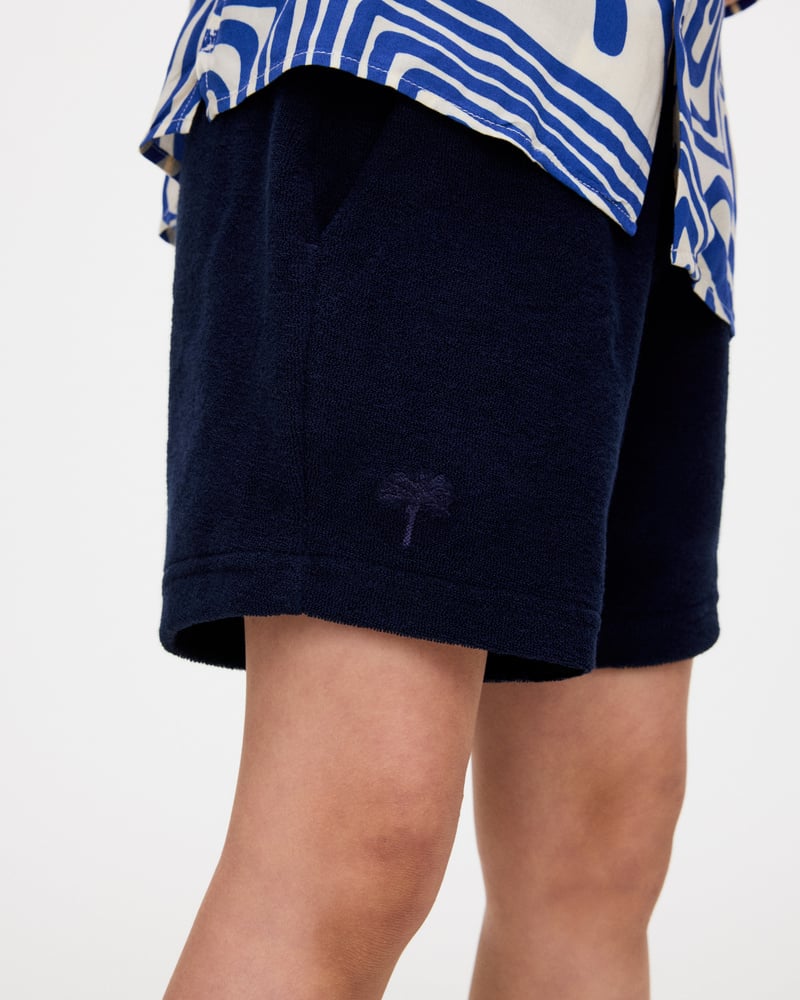 Image number 5 of Kids Navy Terry Shorts