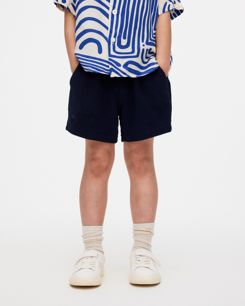 Image number 3 of Kids Navy Terry Shorts