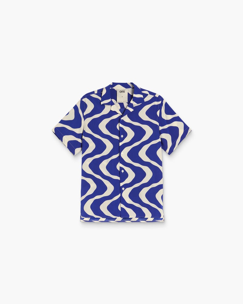 Blue Rippling Viscose Shirt