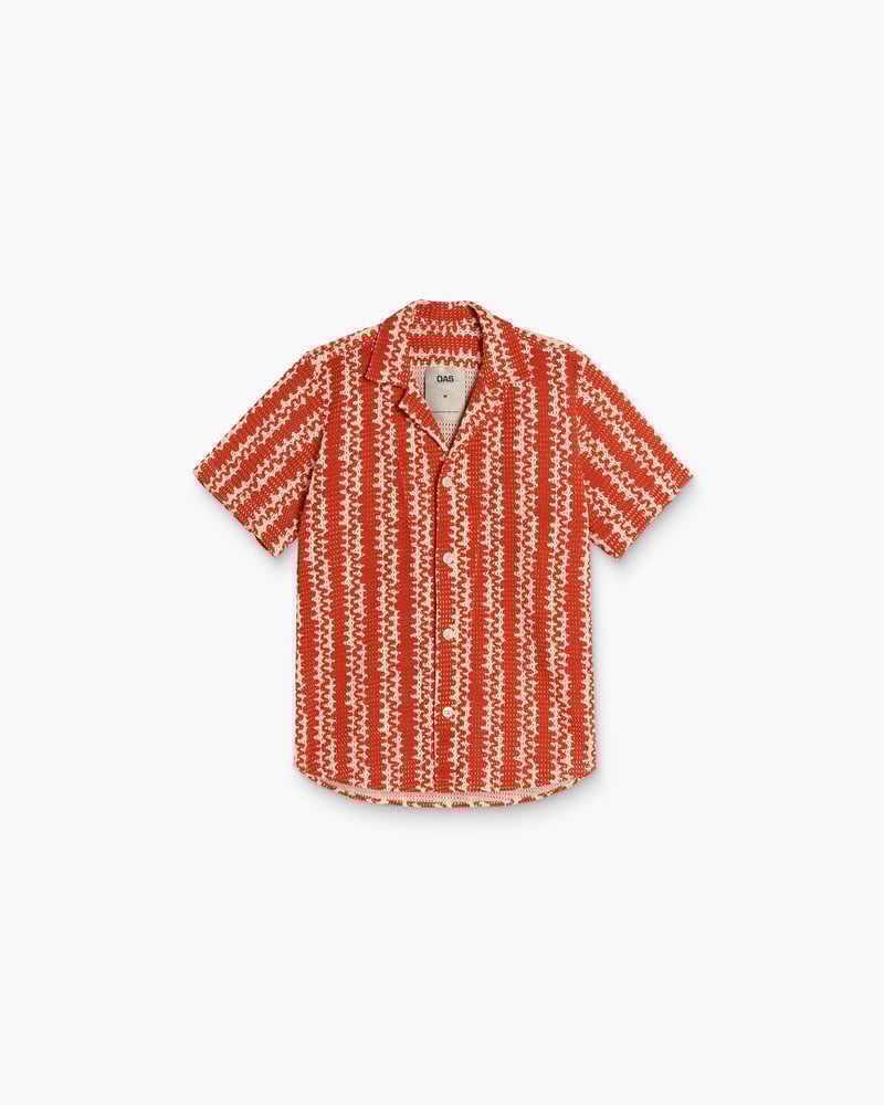 Red Scribble Cuba Net Shirt
