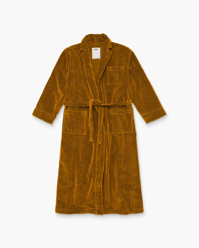 black and gold prom dresses with sleeves Wine/Navy/Gold Marchand Egyptian Cotton Velour Dressing Gown main image 1
