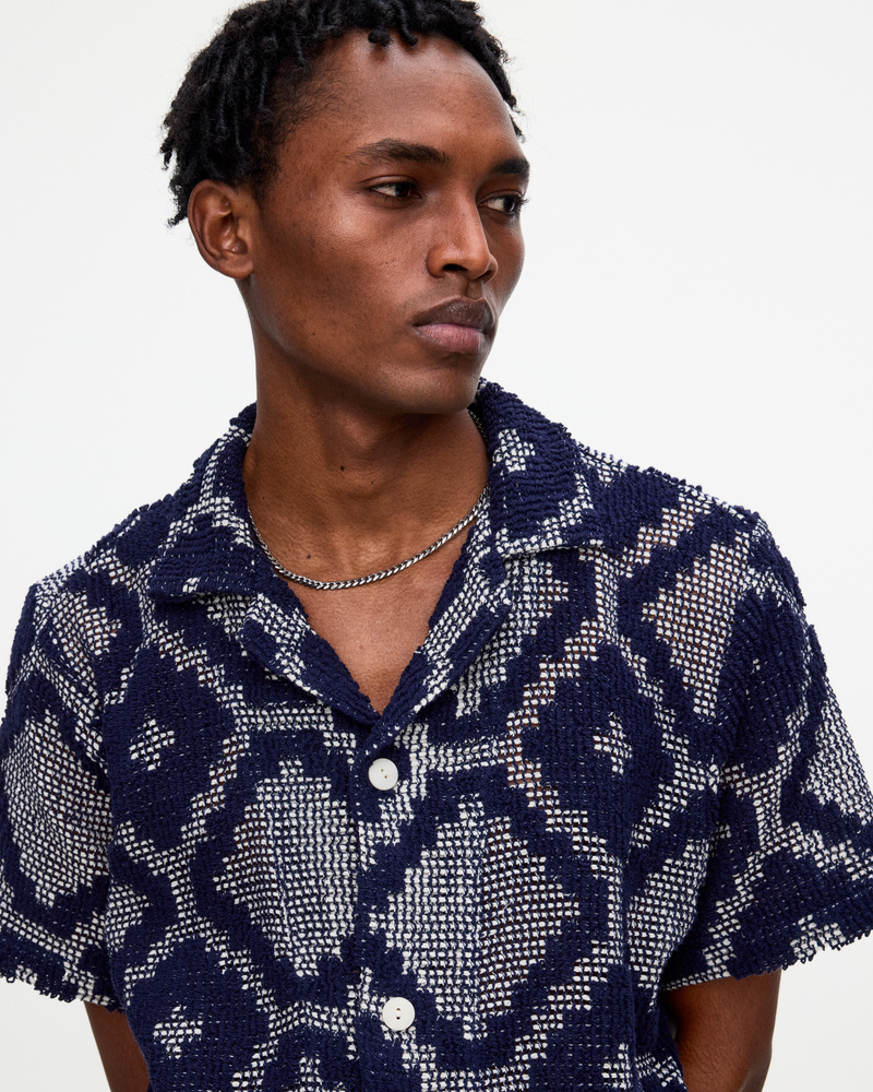 未使用品 OAS/オーエーエス CROCHET SHIRT Men's crochet shirts | OAS