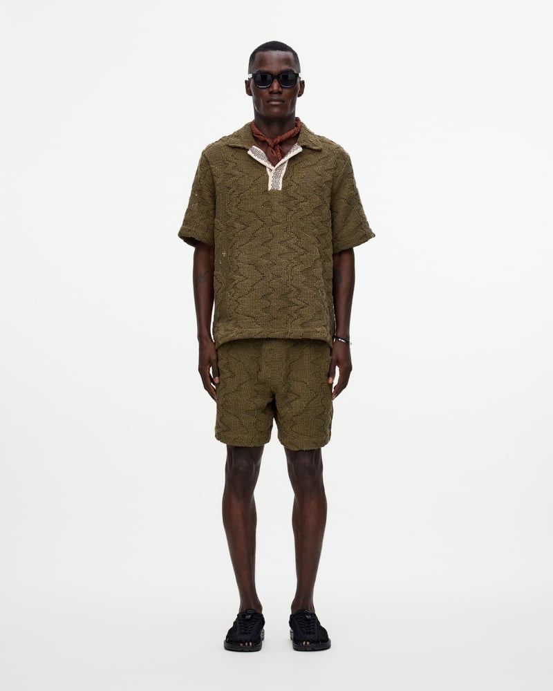 Pine Verve Palmer Crochet Shirt