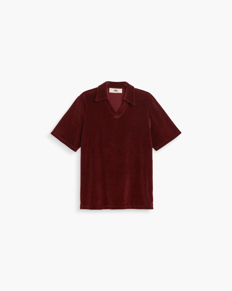 Roja Serif Camisa de Terciopelo