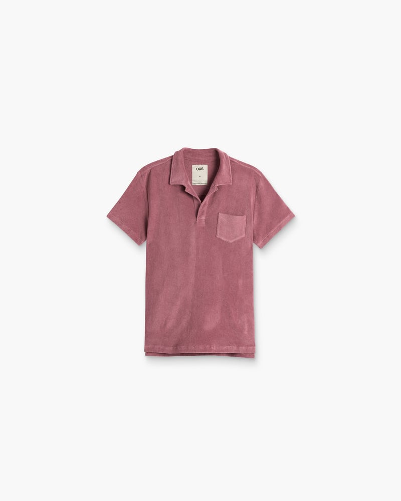 Dusty Plum Polo Terry Shirt