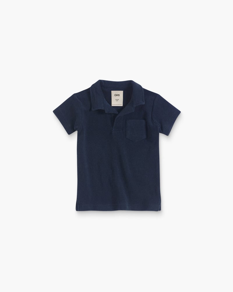 Navy Frotté-polo Barn