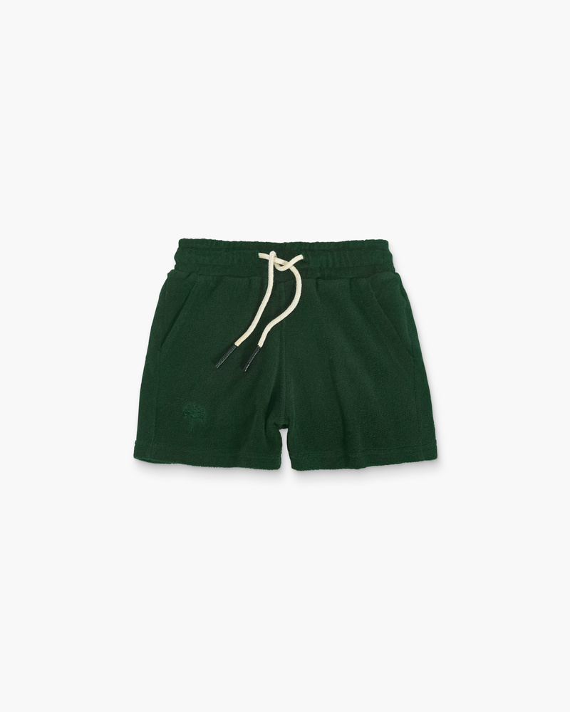 Kids Green Terry Shorts
