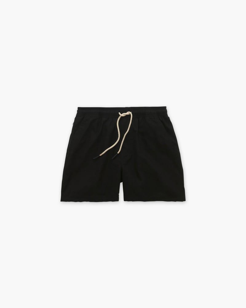 Black Linen Shorts