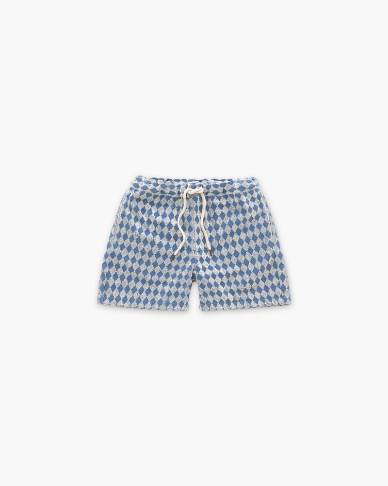 Navy Diamond Frotté-shorts